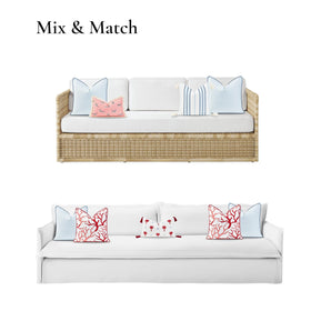 Hofdeco Premium stripe cover on outdoor furniture for patio setups