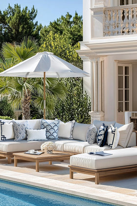 Hofdeco Premium scalloped edge detail enhances coastal style and texture