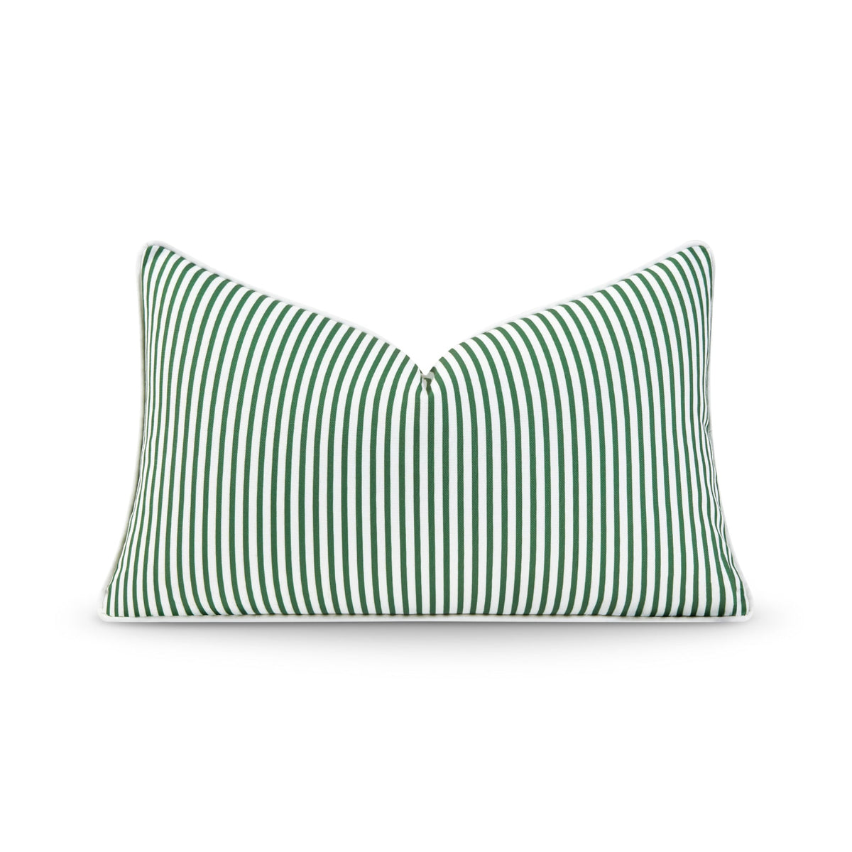 Hofdeco Premium coastal lumbar cover in green stripe for outdoor seating