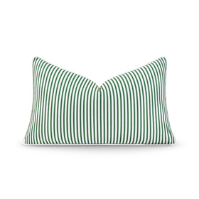 Hofdeco Premium coastal lumbar cover in green stripe for outdoor seating