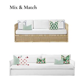 Hofdeco Premium coastal lumbar cover featuring white piping detail