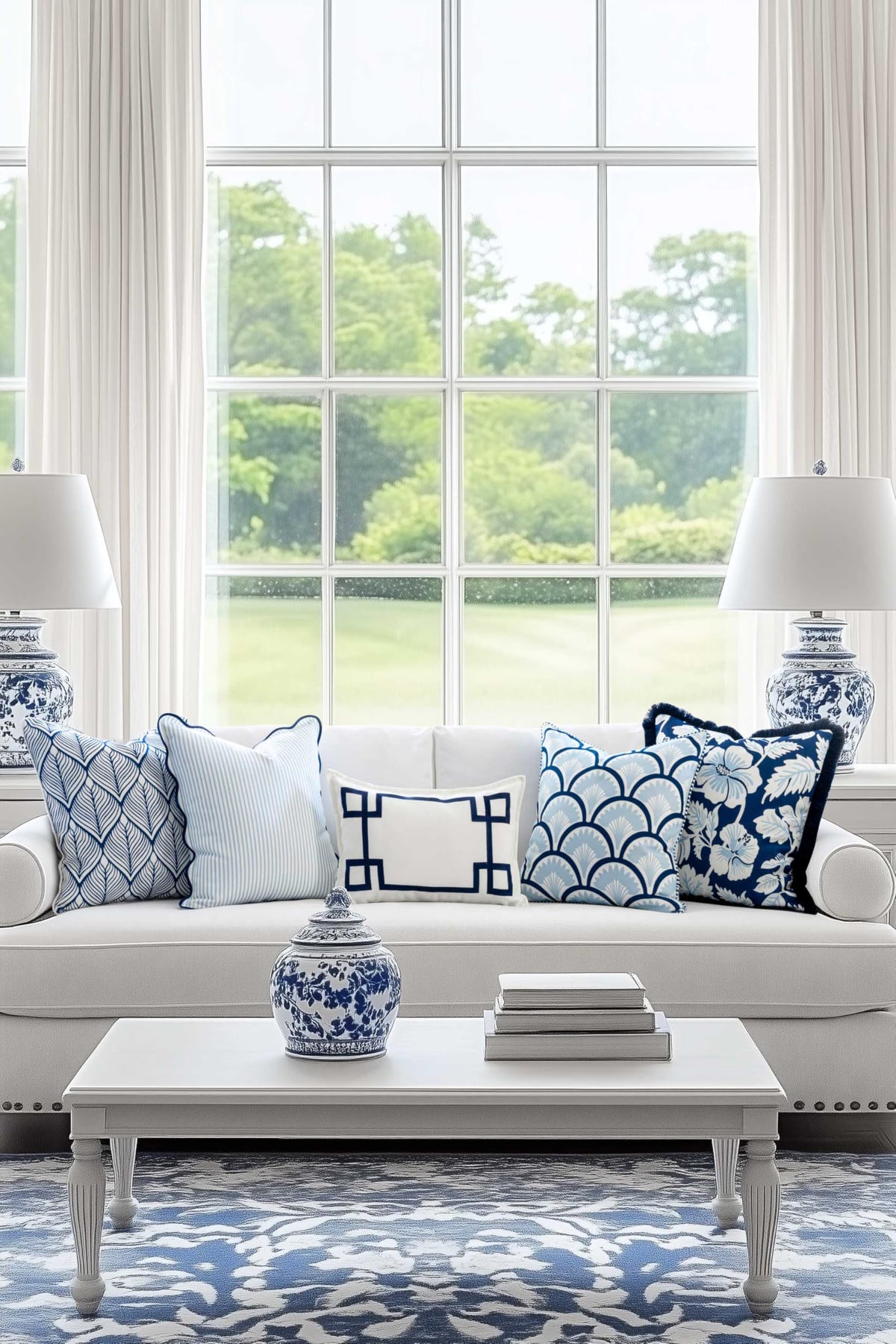 Hofdeco Premium 20x20 cover with same front and back pattern
