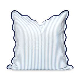 Hofdeco Premium coastal pillow cover with blue stripes, ideal for indoor and outdoor spaces