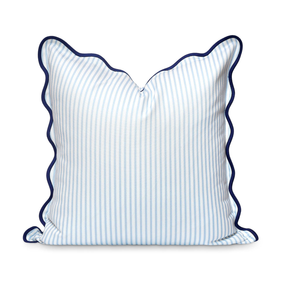 Hofdeco Premium coastal pillow cover with blue stripes, ideal for indoor and outdoor spaces