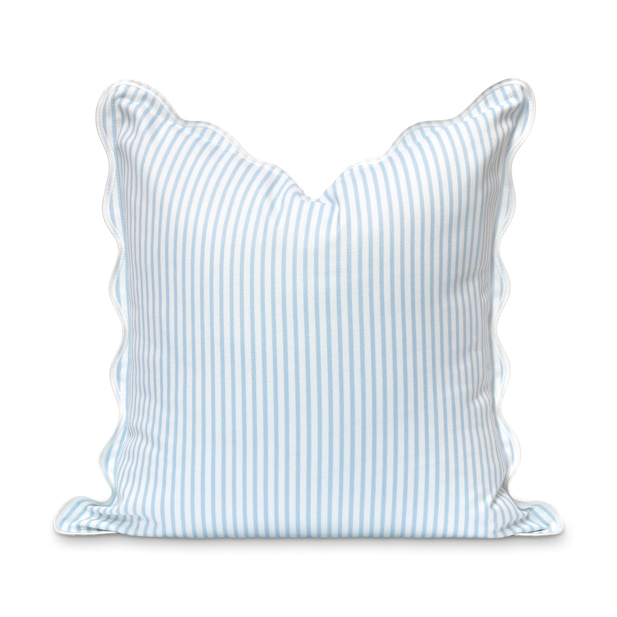 Hofdeco Premium coastal pillow cover front view with baby blue stripes for indoor-outdoor decor