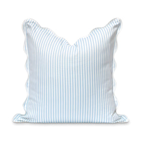Hofdeco Premium coastal pillow cover front view with baby blue stripes for indoor-outdoor decor