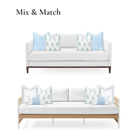 Hofdeco Premium blue-green floral print suits indoor living spaces.