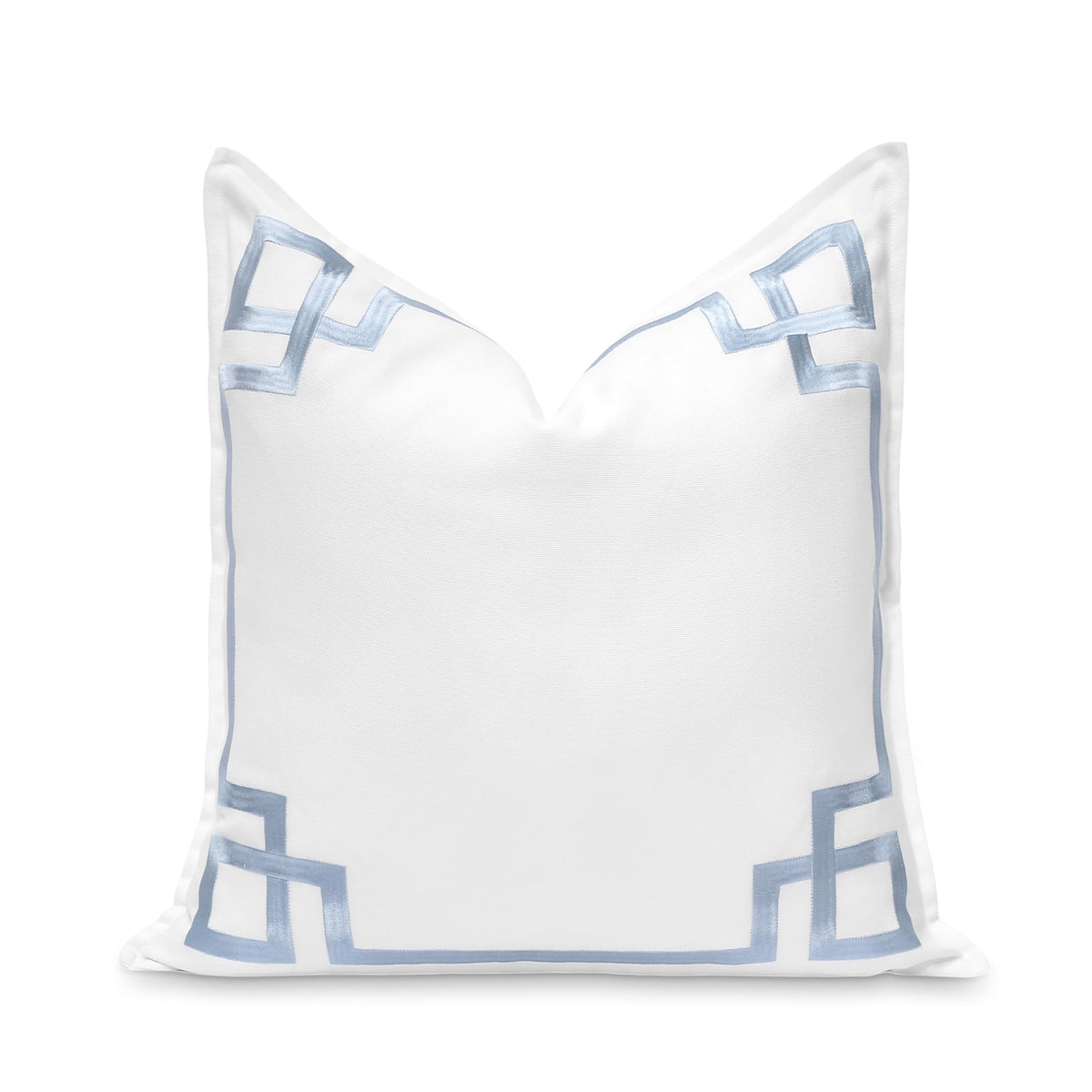 Hofdeco Premium coastal pillow cover with embroidered frame for enhanced indoor-outdoor decor