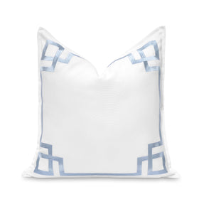 Hofdeco Premium coastal pillow cover with embroidered frame for enhanced indoor-outdoor decor