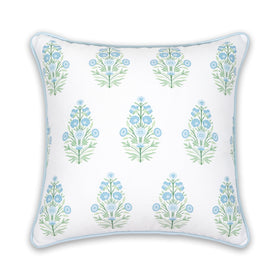 Hofdeco Premium 18x18 pillow cover shown on couch for cozy home decor.