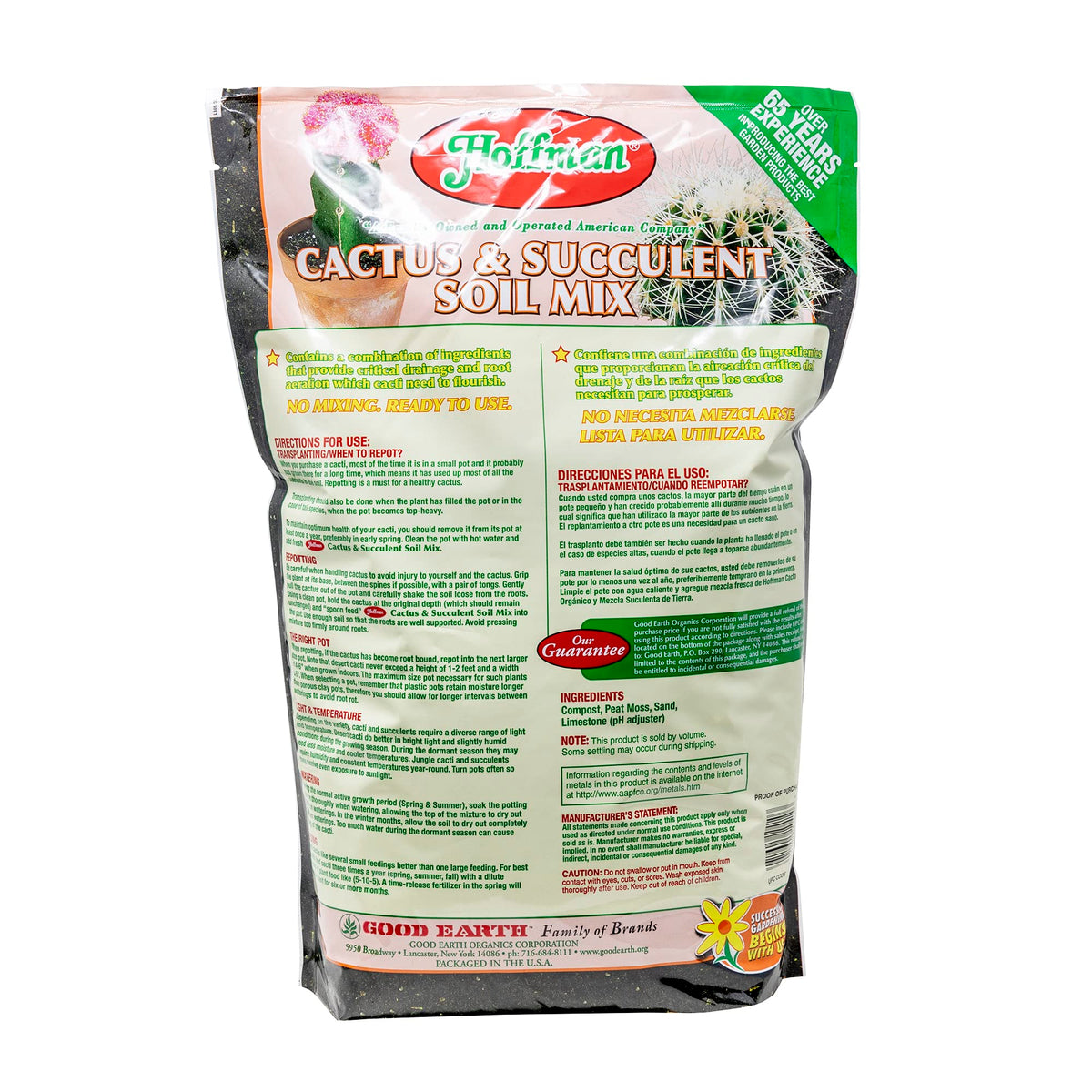 Hoffman 10410 cactus soil in pot ready for repotting with aeration