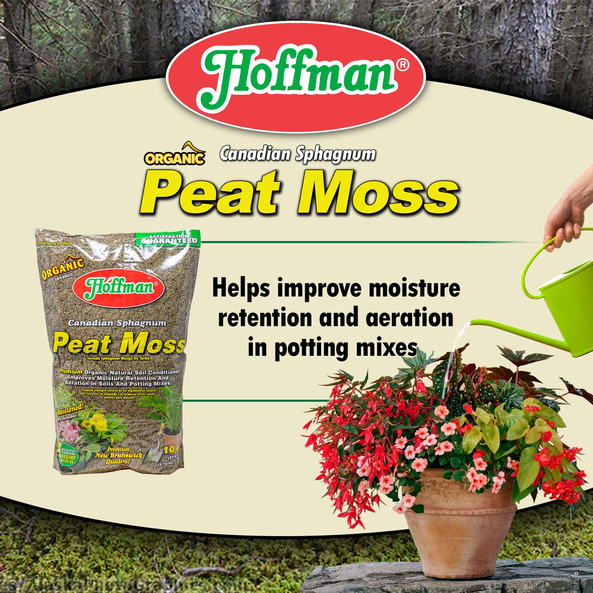 Hoffman 15503 Canadian sphagnum origin peat moss enriches organic content
