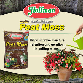 Hoffman 18 Qt peat moss ready for soil mixing and aeration.