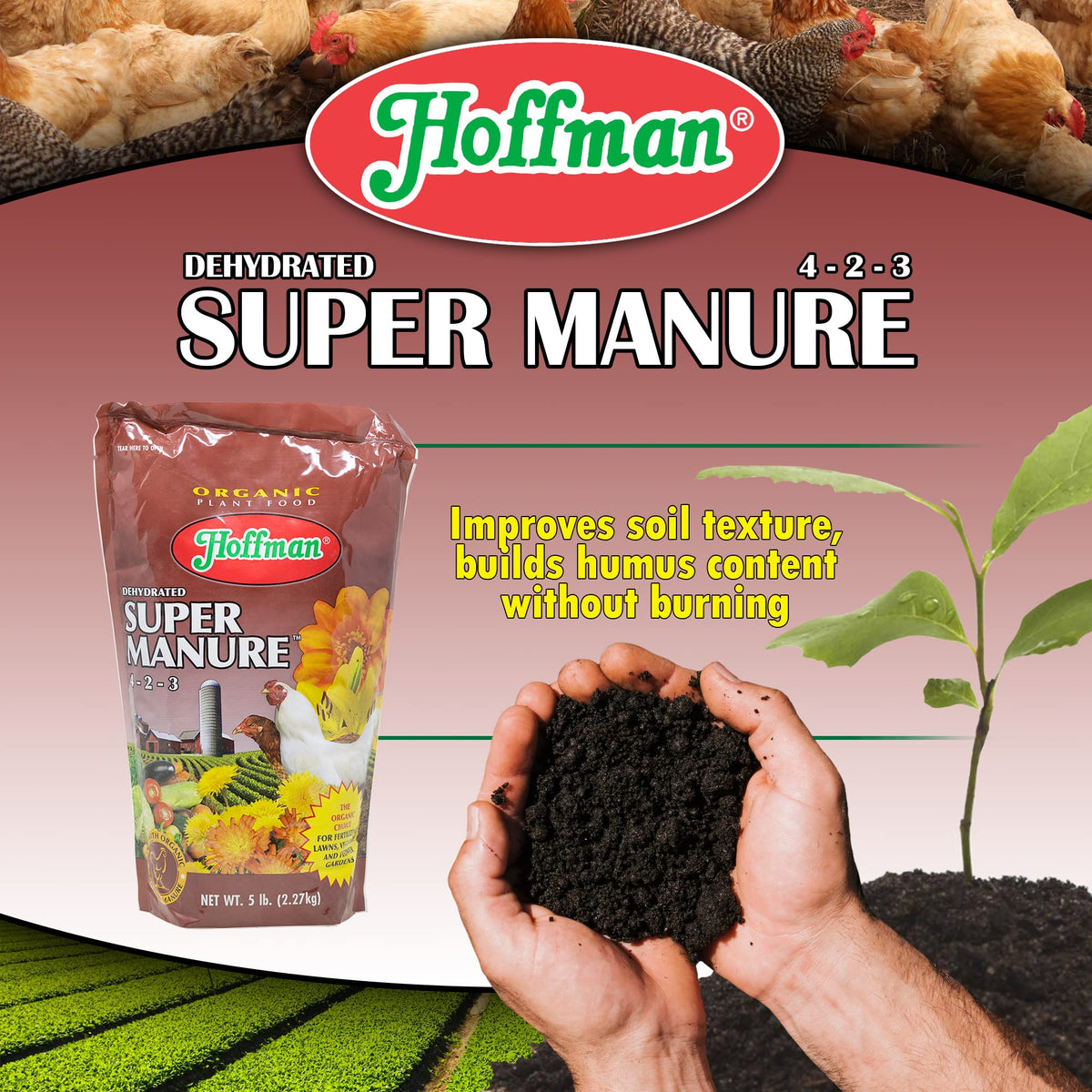 Hoffman soil improvement with manure enhances texture and humus in beds