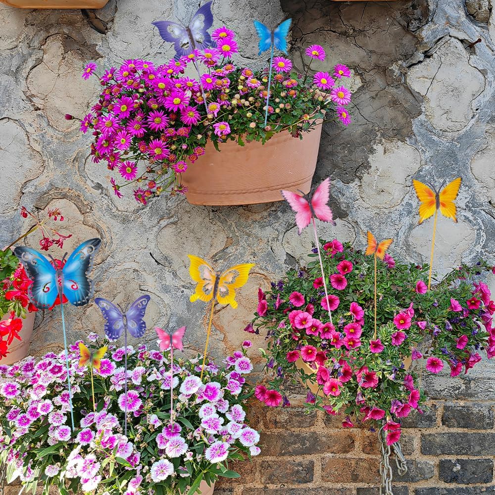 hogardeck butterfly garden stake sways with the breeze, enhancing outdoor spaces.