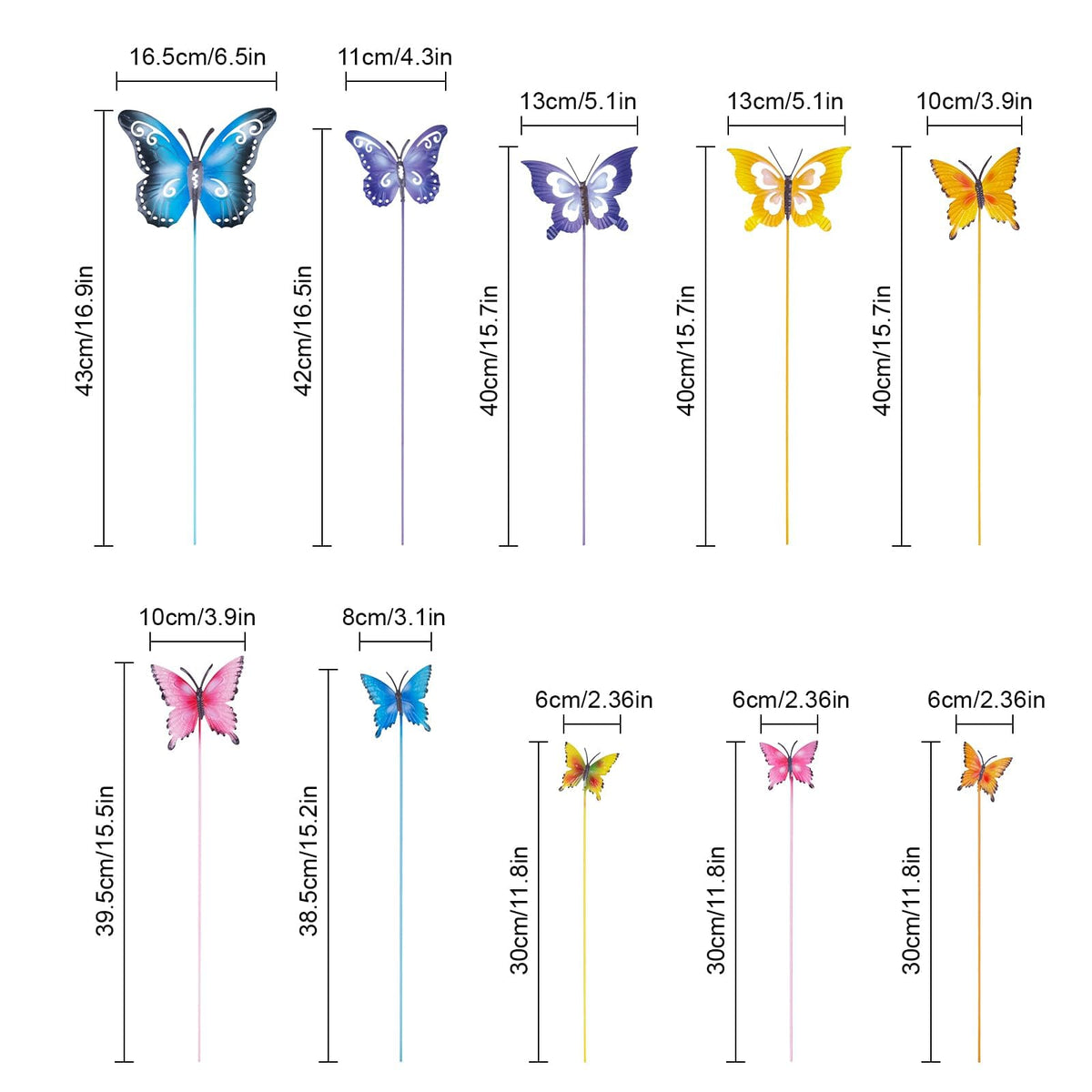 hogardeck butterfly garden stake has weather-resistant paint for year-round display.
