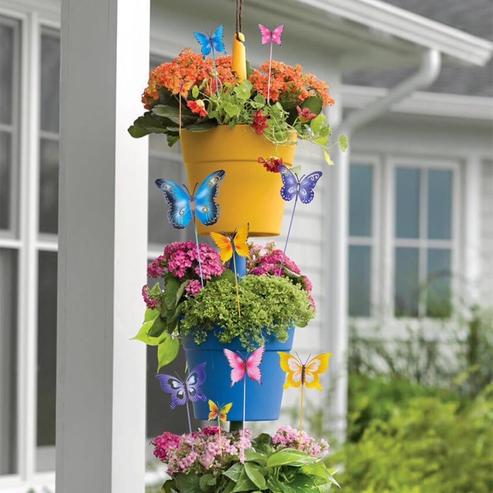 hogardeck butterfly garden stake with sturdy stake for easy installation.