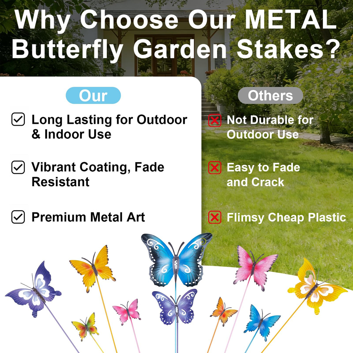 hogardeck butterfly garden stake makes a thoughtful gift for gardens and weddings.