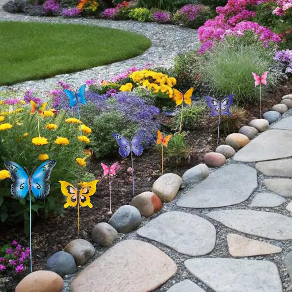 hogardeck butterfly garden stake enhances pathways, patios, and flower beds.