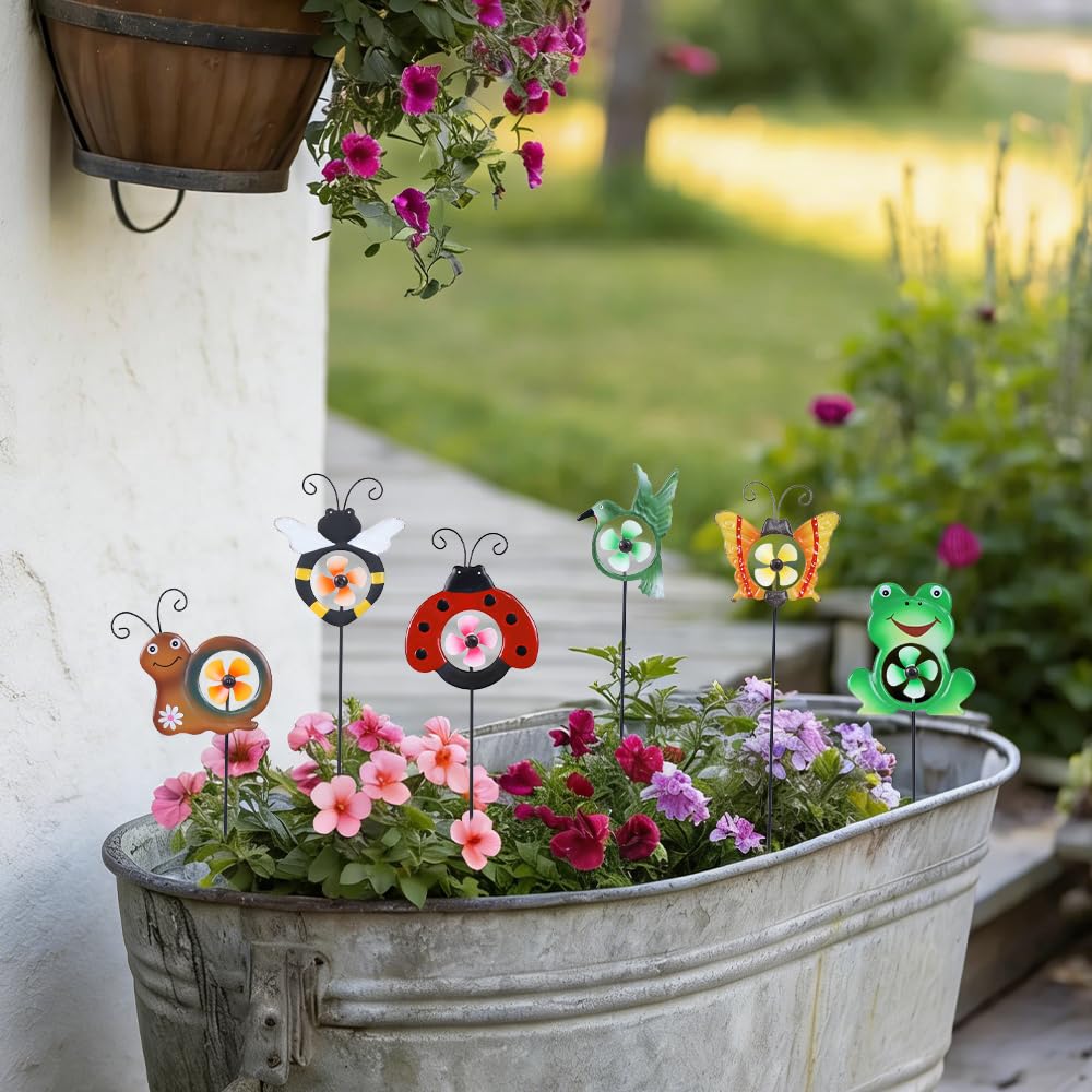 Hogardeck butterfly pinwheel spins softly for outdoor interest