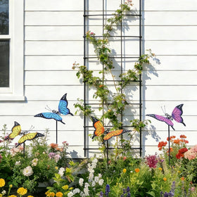 hogardeck butterfly stake installed in lawn for instant curb appeal