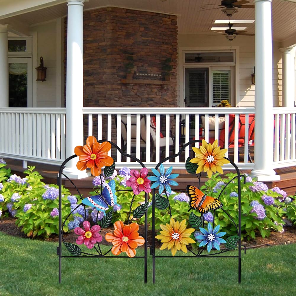 hogardeck colorful iron stake enhances yards with durable outdoor decor.