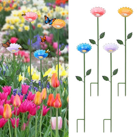 hogardeck flower-bee-watering-station blue attracts pollinators and brightens your garden.
