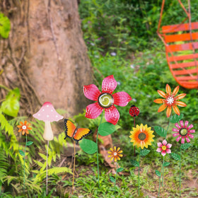 hogardeck garden butterfly stake highlights whimsical movement along pathways.