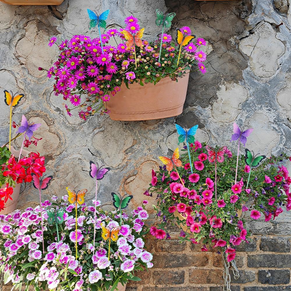 hogardeck hand-painted iron butterflies offer durable, year-round outdoor decor.