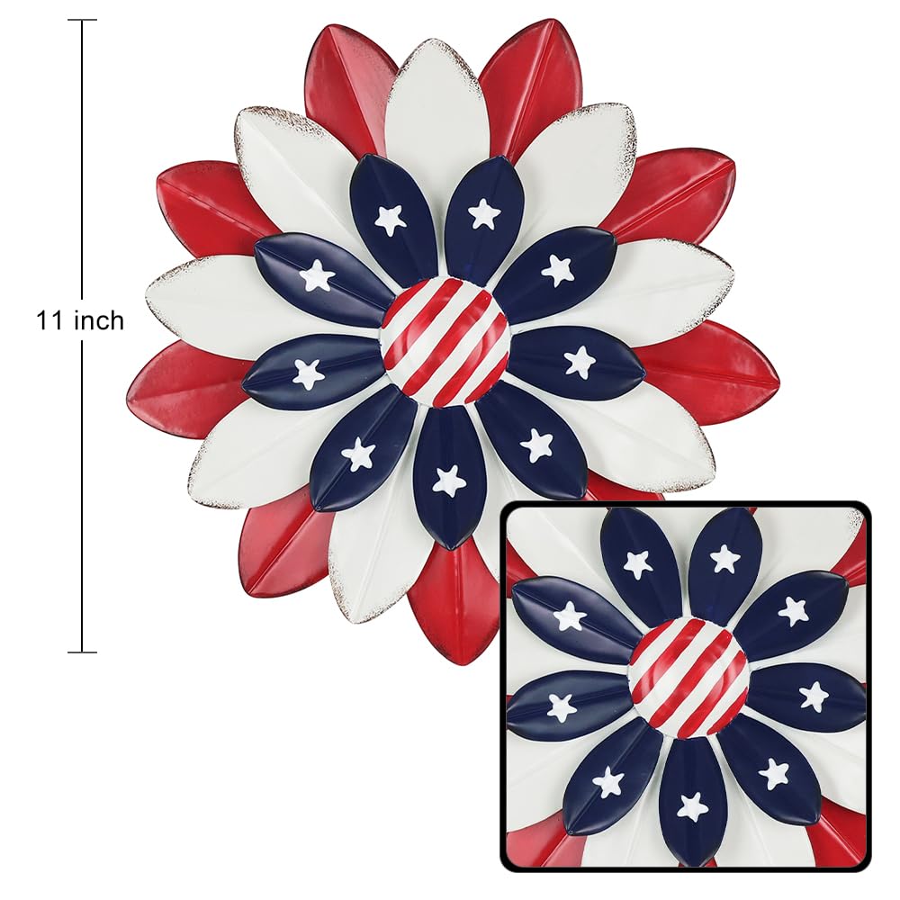 hogardeck patriotic wall art features red blue white gradients and stars for garden or patio display