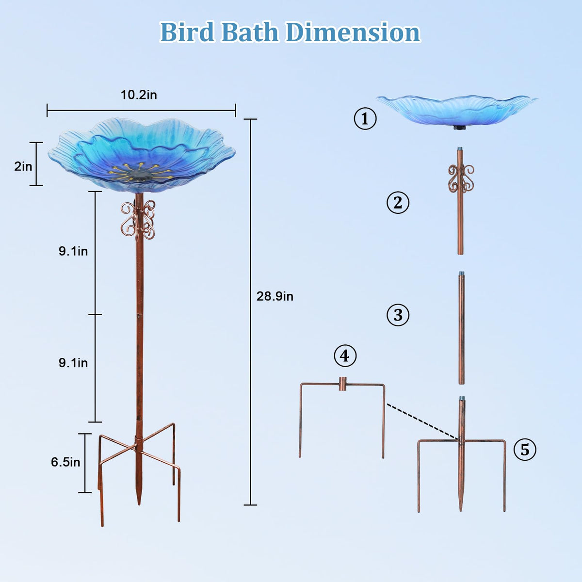 hogardeck hanging bird bath chain allows flexible display on branches