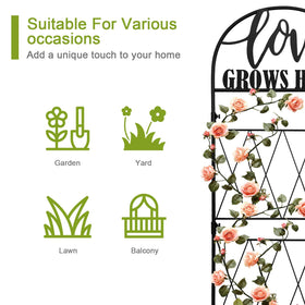 hogardeck heavy-duty rustproof iron trellis with black powder coating withstands weather.