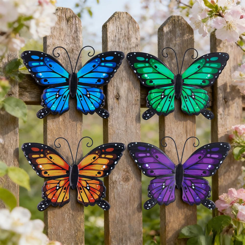 hogardeck metal butterfly wall decor blue enhances outdoor spaces with vibrant color and weather-ready finish