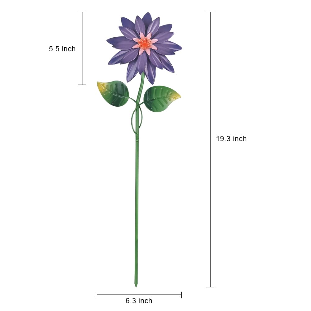 Hogardeck purple flower stake adds vibrant color to pathways.
