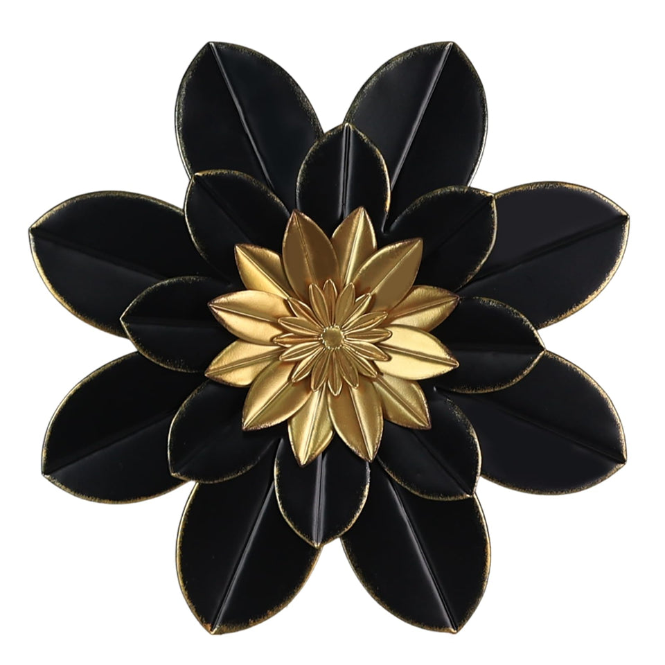 hogardeck metal flower wall art 16-inch bloom centerpiece adds dimension to living spaces