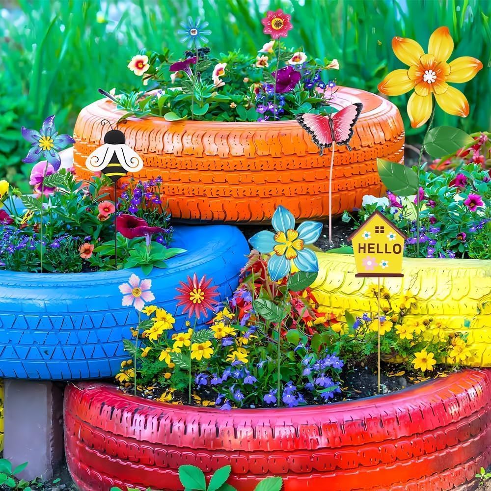 Hogardeck metal flower stakes make a charming gift for gardening lovers.