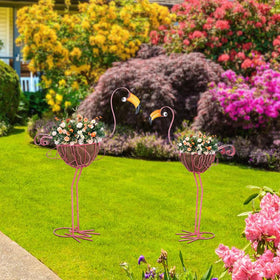 Hogardeck patio porch flamingo planter enhances garden aesthetic