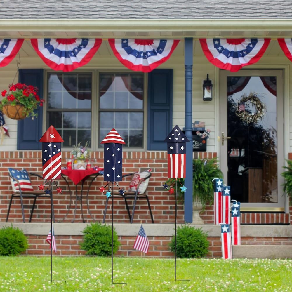 hogardeck patriotic garden sign firework stake holiday display ready to place.