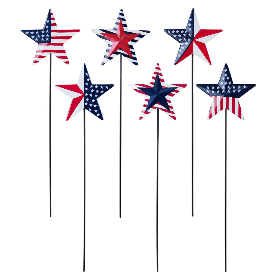 hogardeck patriotic star stake in red white blue for yard display
