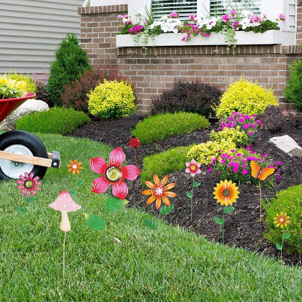 hogardeck planter art stakes offer year-round decorative sparkle.