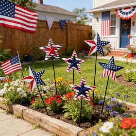 hogardeck reusable patriotic stake set for multiple celebrations