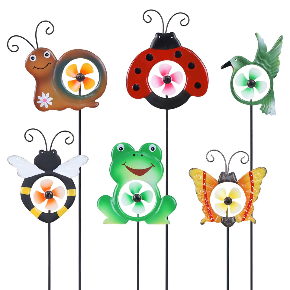 Hogardeck snail pinwheel adds whimsical motion to garden beds