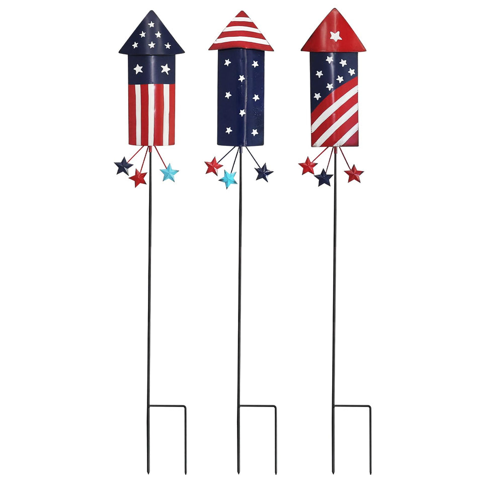 hogardeck stars and stripes firework stake adds patriotic charm to your garden.