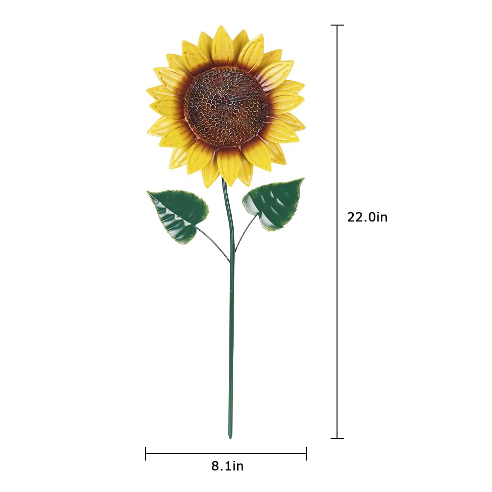Hogardeck sunflower stake with bright petals brightens planters and beds