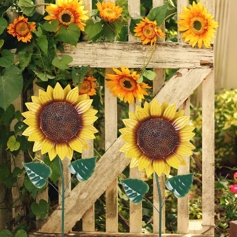 Hogardeck sunflower stake features weather-resistant paint for outdoor use