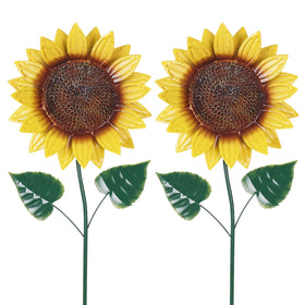 Hogardeck sunflower garden stake in wind motion enhances outdoor charm
