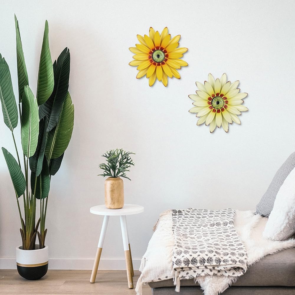 hogardeck sunflower wall decor 2-pack weatherproof finish for outdoor use.