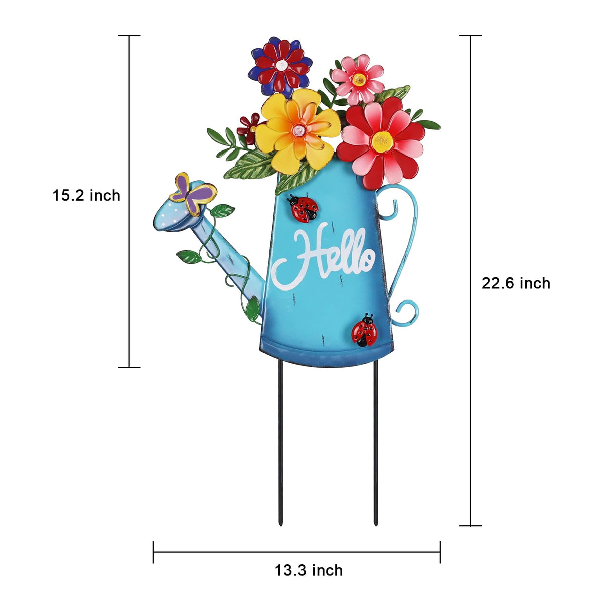 hogardeck garden stake features butterflies and ladybugs for charming outdoor decor