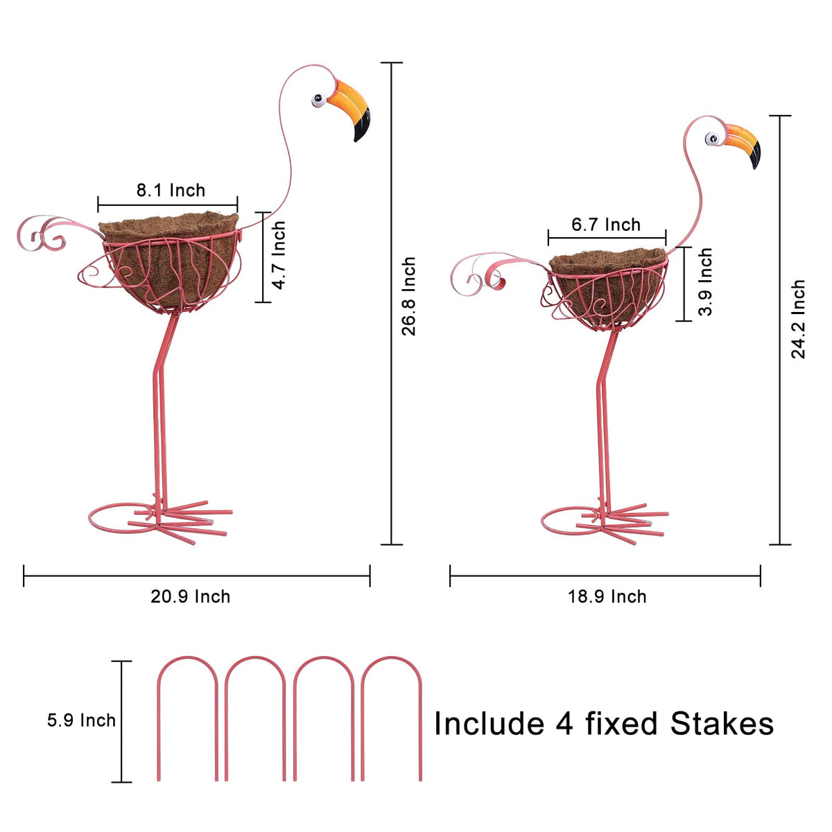 Hogardeck weatherproof flamingo planters stay vibrant in sun and rain