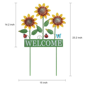 hogardeck welcome-sign-metal-garden-stake creates a warm entrance at yard paths.